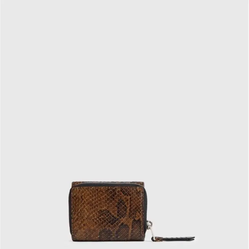 All Saints Snake Print Leather Cardholder